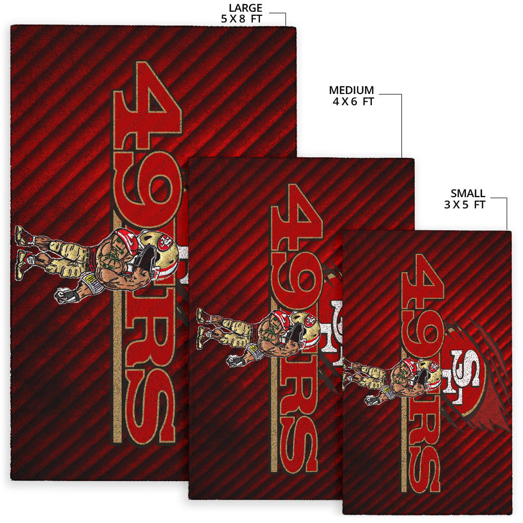 San Francisco American Football 49ers Football Minimal Muscle Player Artwork Area Rug Home Decor
