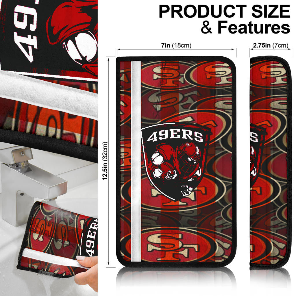 San Francisco American Football 49ers Football Ers Player On Shield SF Coin Doodle Seat Belt Covers