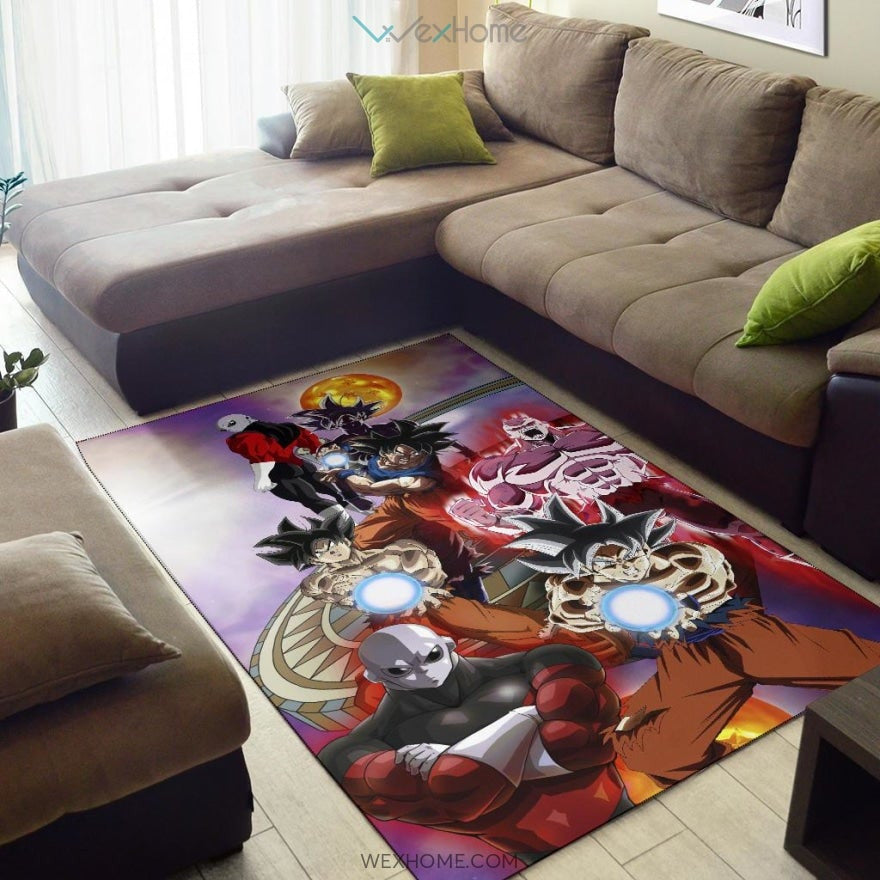 Dragon Ball Anime DB Goku Vs Jiren Fighting For Balls Area Rug Home Decor