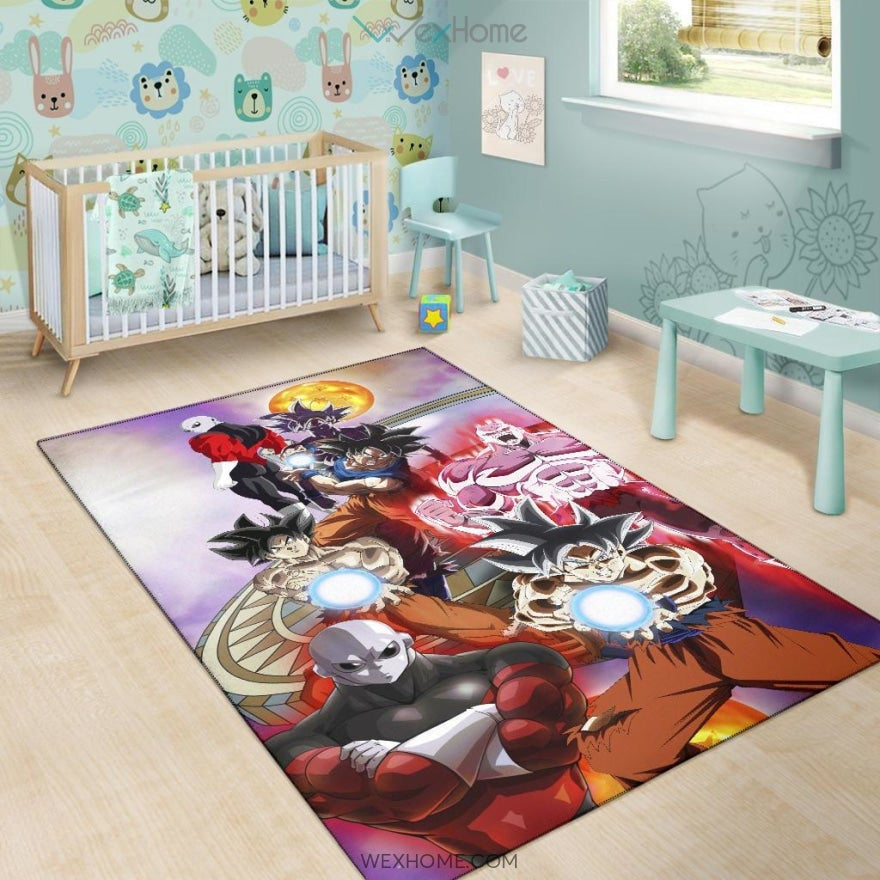 Dragon Ball Anime DB Goku Vs Jiren Fighting For Balls Area Rug Home Decor