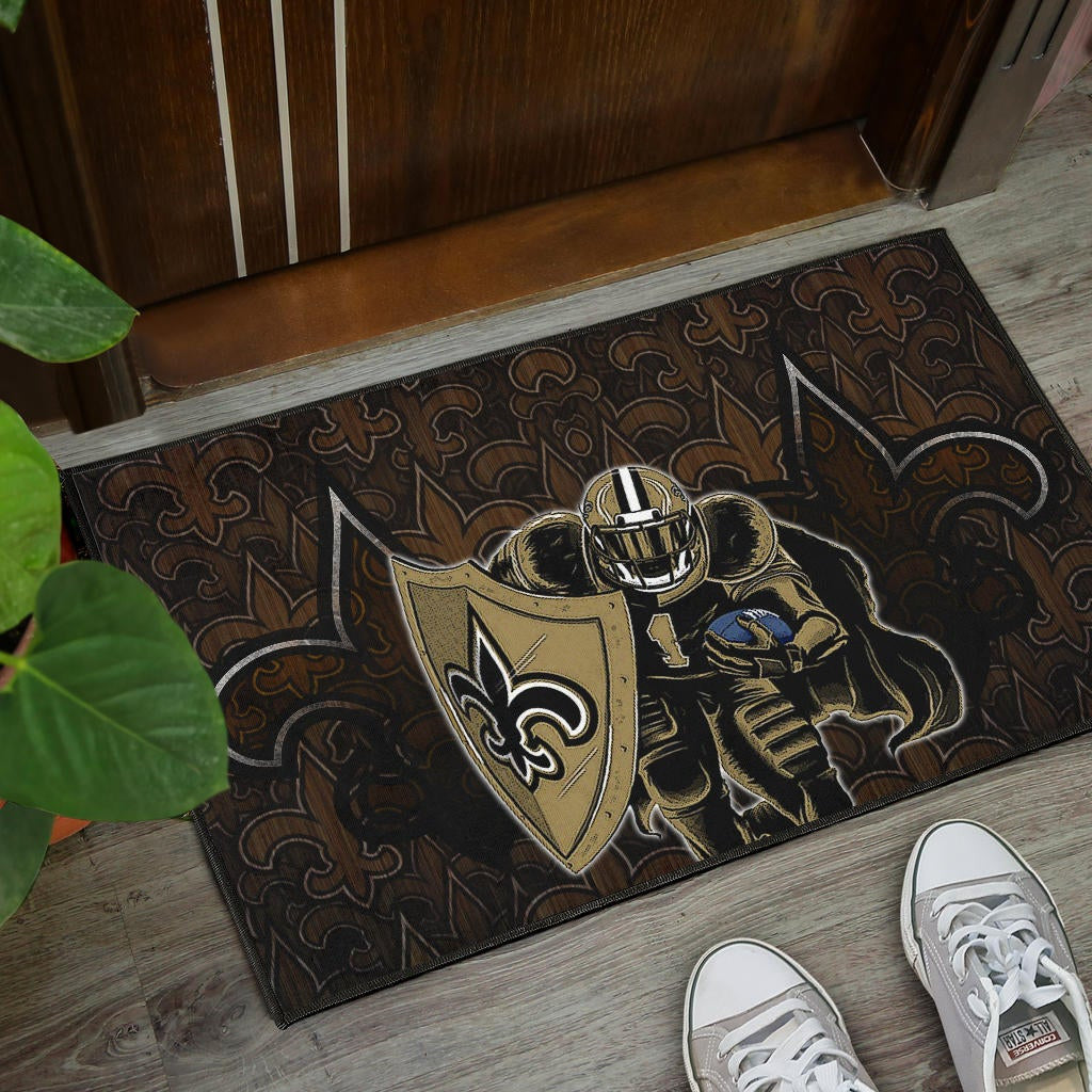 New Orleans Saints American Football Marquez Callaway 1 With Shield Saints Doodle Door Mat Home Decor