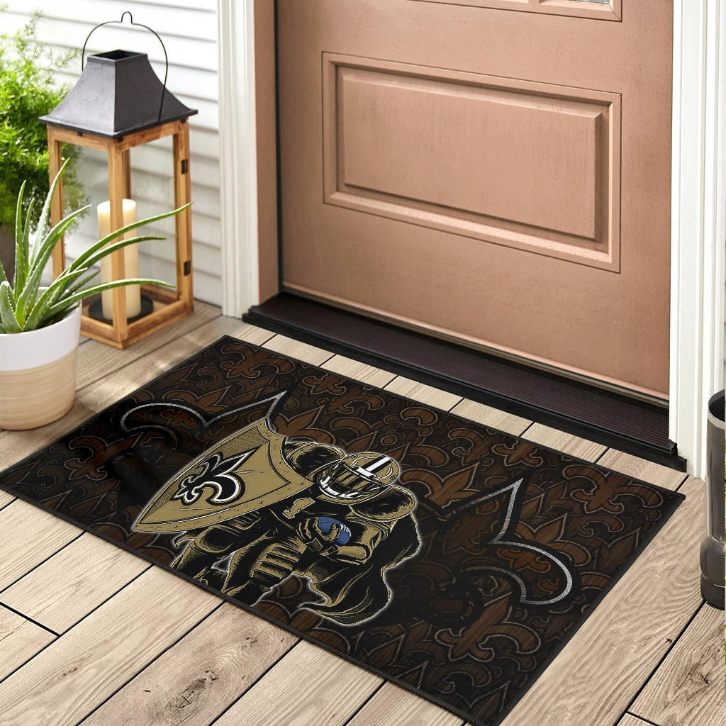 New Orleans Saints American Football Marquez Callaway 1 With Shield Saints Doodle Door Mat Home Decor