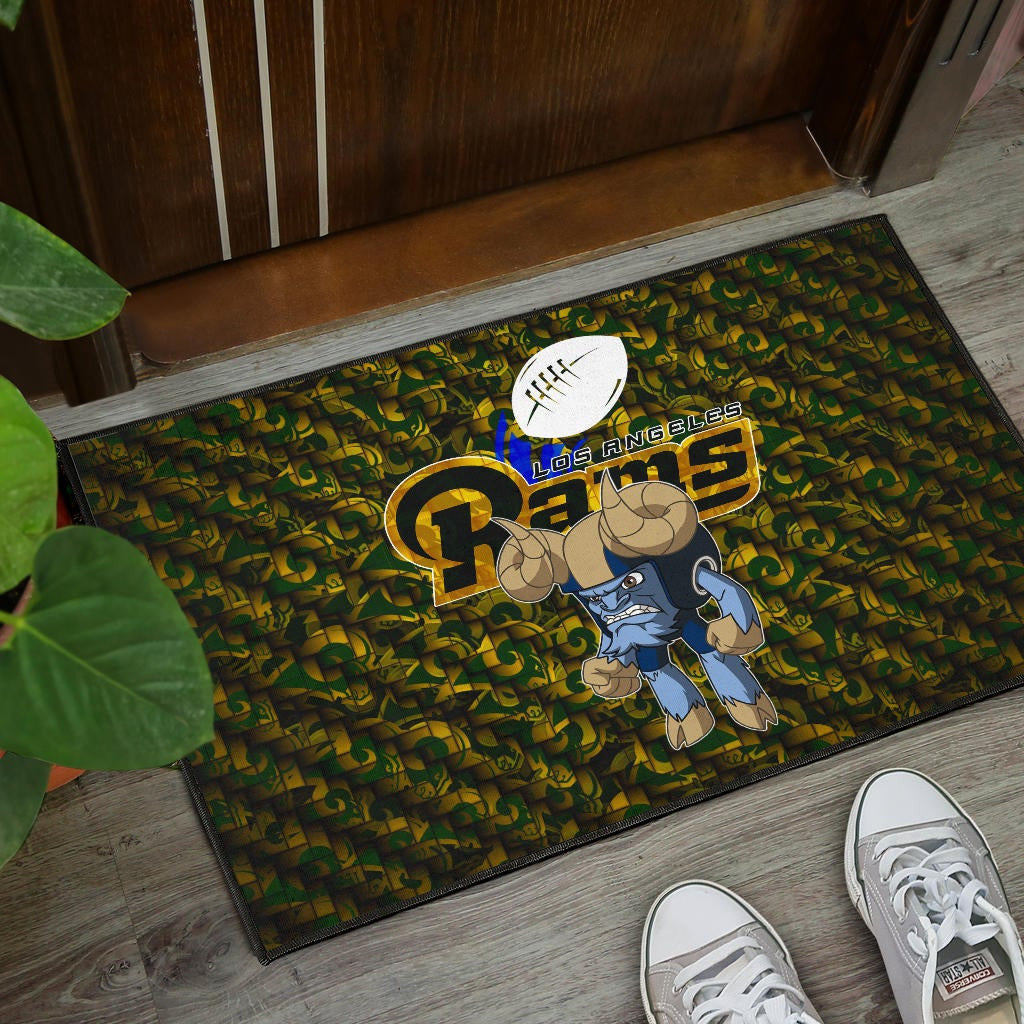Los Angeles Rams American Football Angry Rusher LA Rampage Patterns Door Mat Home Decor