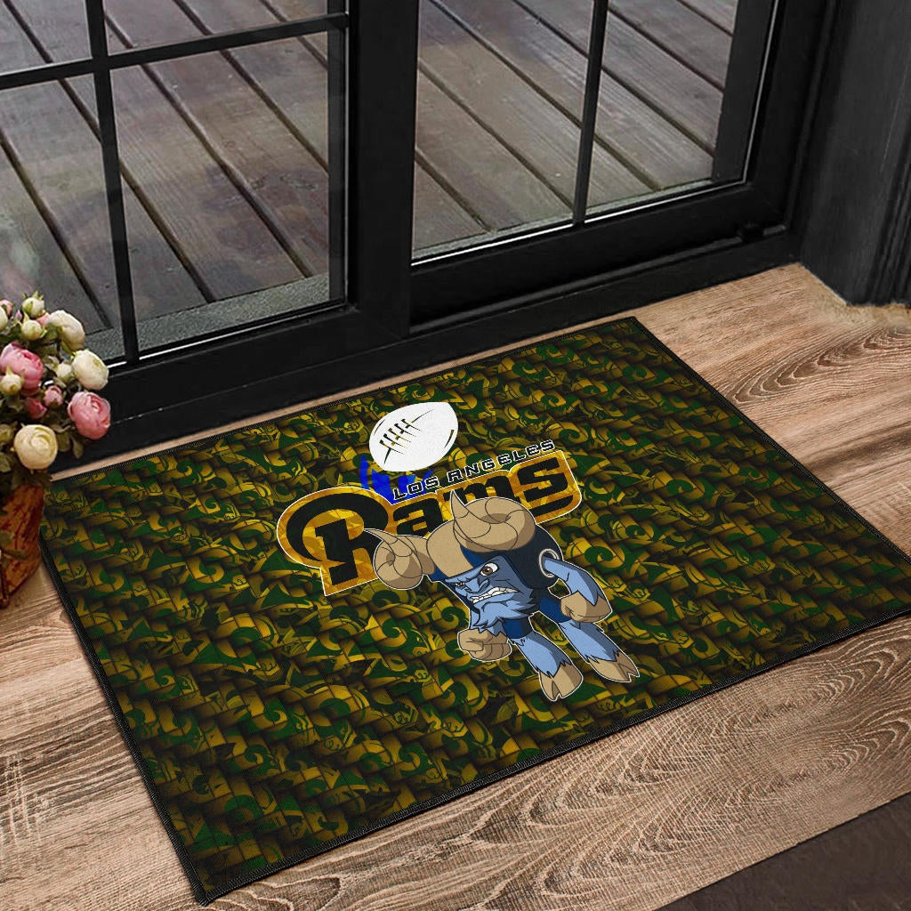 Los Angeles Rams American Football Angry Rusher LA Rampage Patterns Door Mat Home Decor