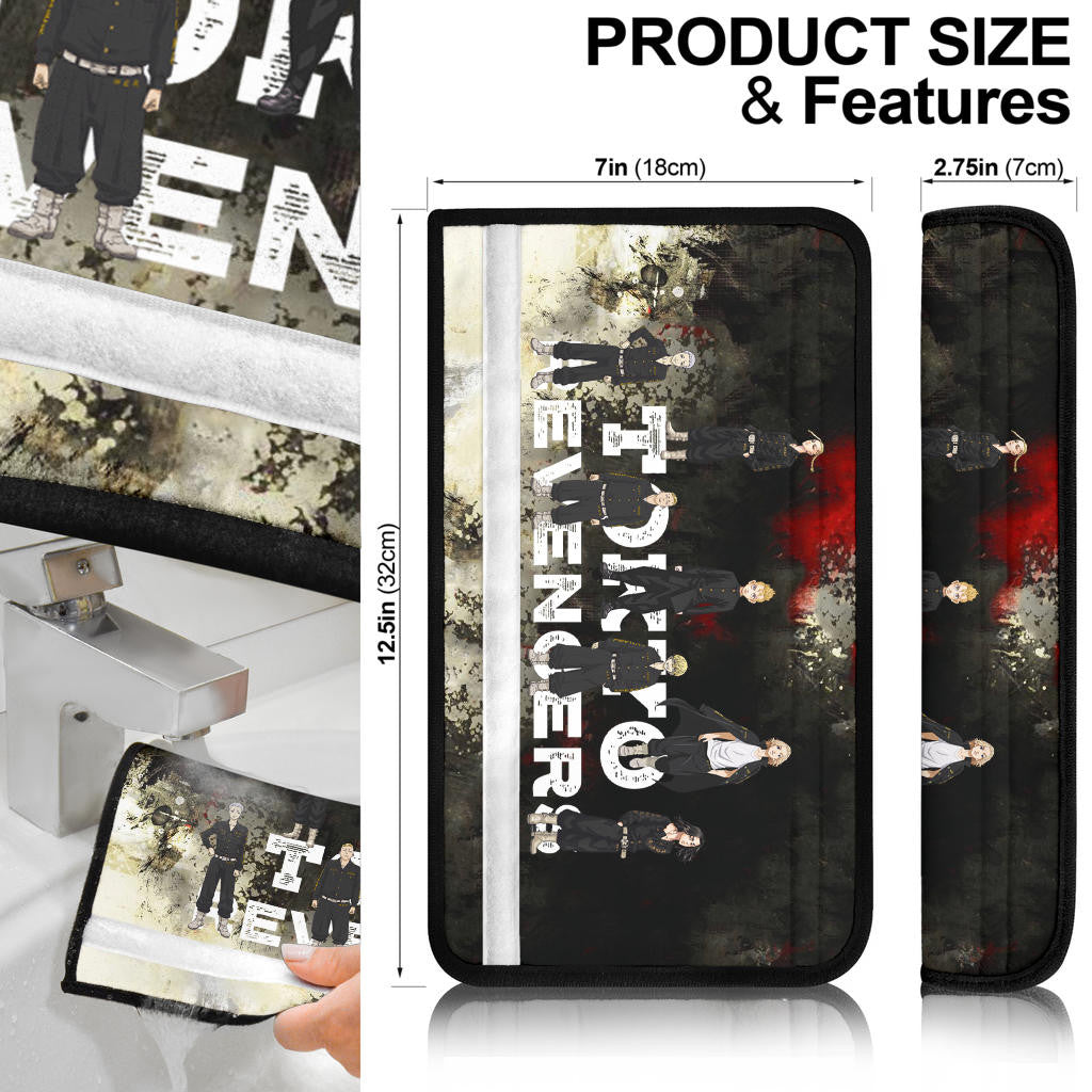 Tokyo Revengers Manga Anime Main Male Characters Mikey Ken Takemichi Haitani Seat Belt Covers