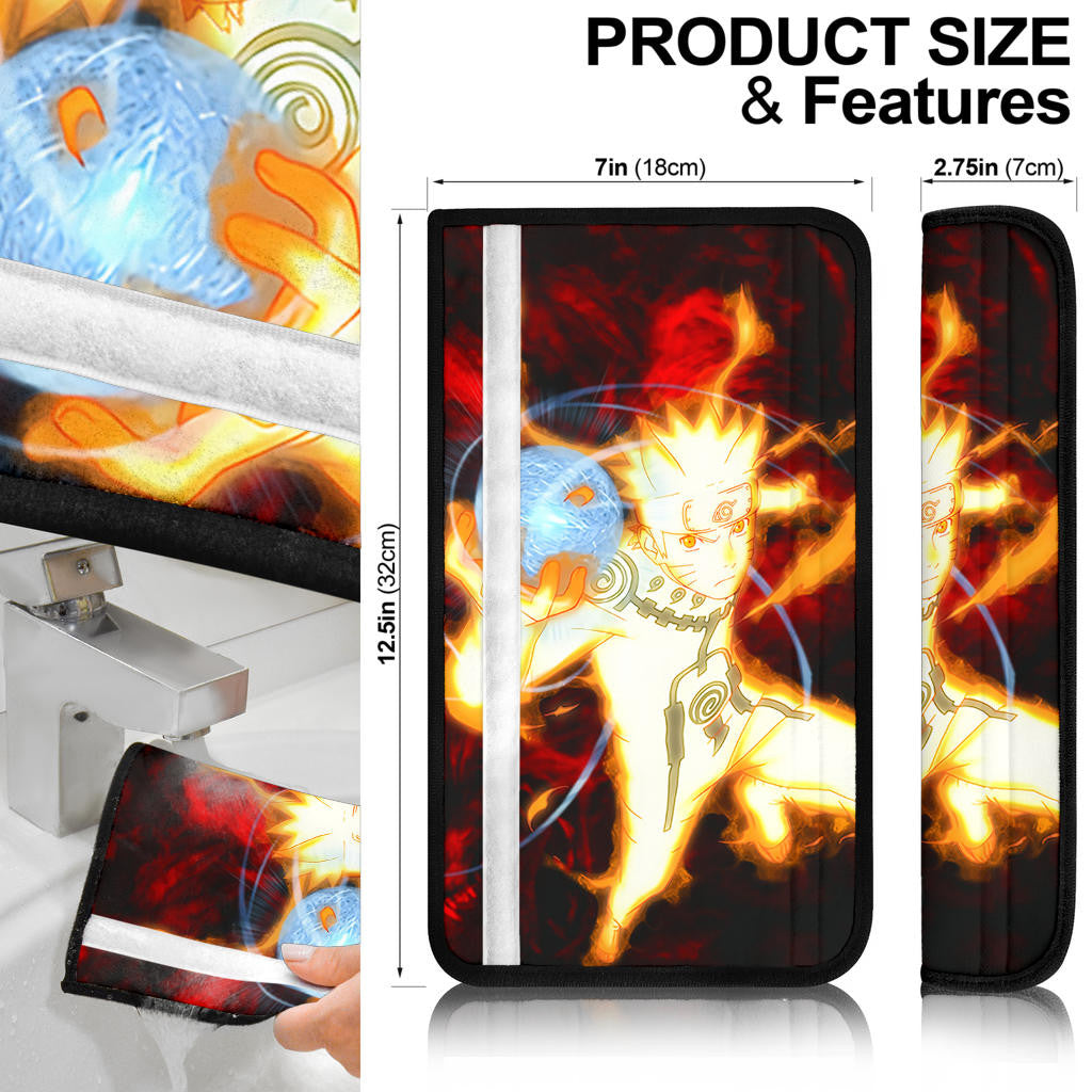 Naruto Anime Naruto Bijuu Mode Rasengan Fire Vapor Seat Belt Covers