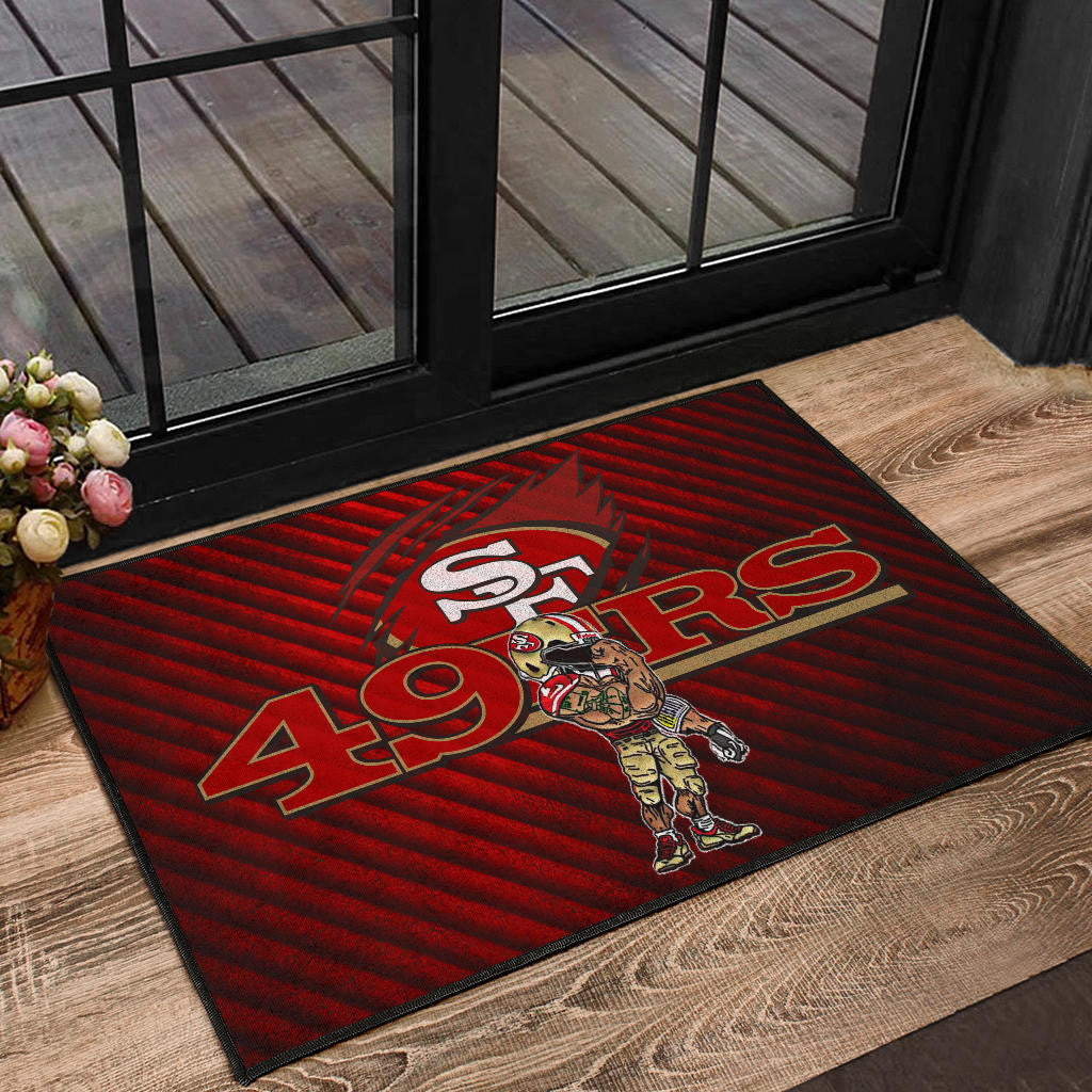 San Francisco American Football 49ers Football Door Mat Minimal Muscle Player Artwork Door Mat Home Decor