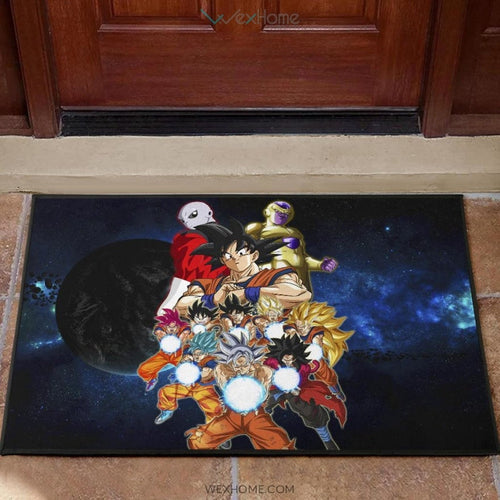 Dragon Ball Anime DB Goku All Forms Vs Golden Frieza And Jiren Door Mat Home Decor