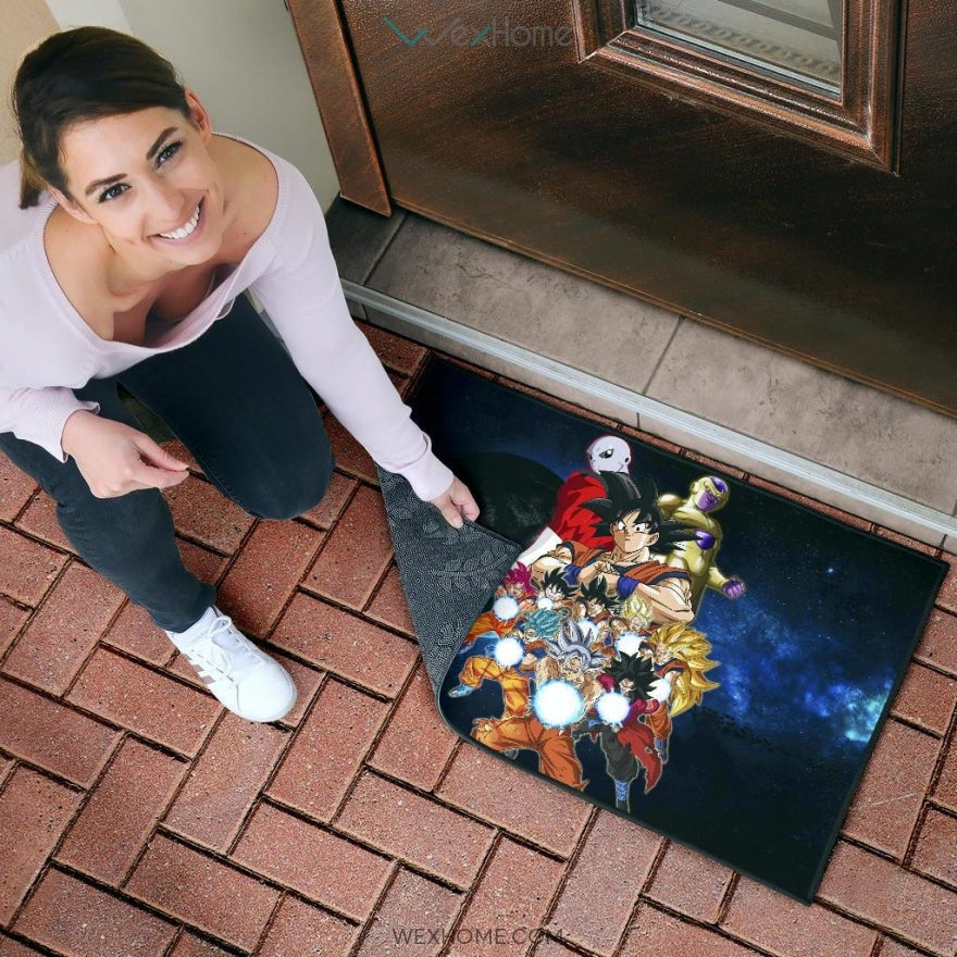 Dragon Ball Anime DB Goku All Forms Vs Golden Frieza And Jiren Door Mat Home Decor