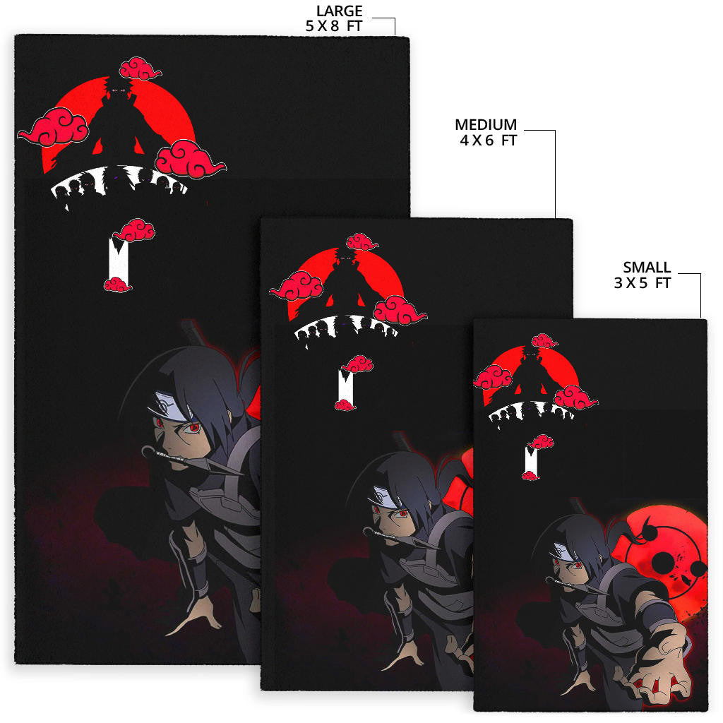 Naruto Anime Itachi Uchiha Spy Akatsuki Members Silhouette Area Rug Home Decor