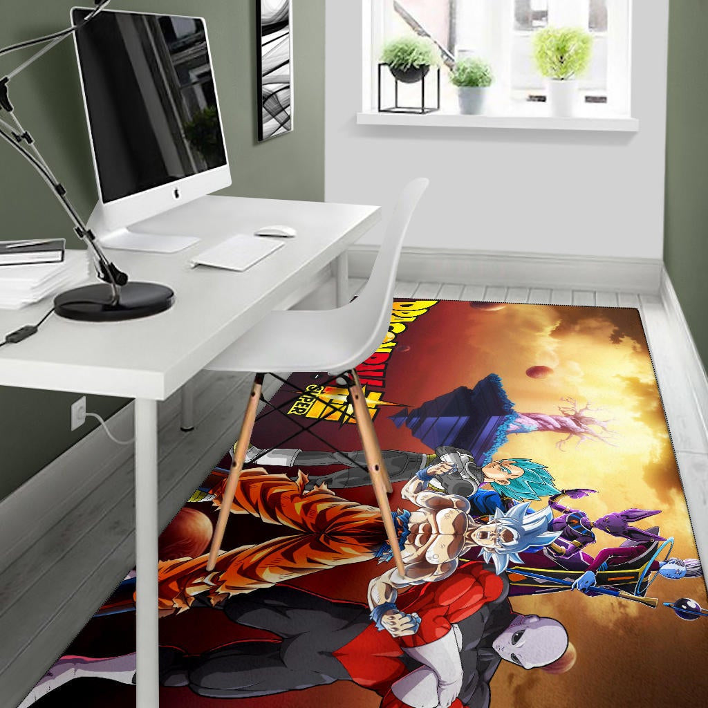 Dragon Ball Anime DB Super Saiyan Beerus Jiren Desert Area Rug Home Decor