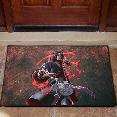 Naruto Anime Itachi Sasuke Uchiha Fighting Door Mat Home Decor