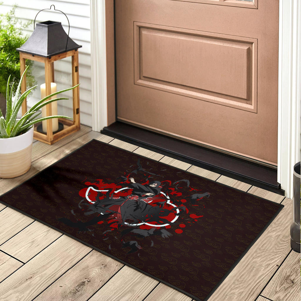 Naruto Anime Itachi Uchiha Power Crow Fading Door Mat Home Decor