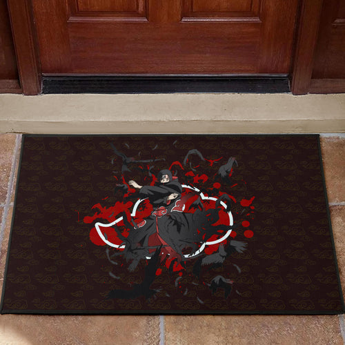 Naruto Anime Itachi Uchiha Power Crow Fading Door Mat Home Decor
