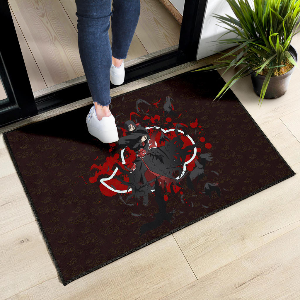 Naruto Anime Itachi Uchiha Power Crow Fading Door Mat Home Decor