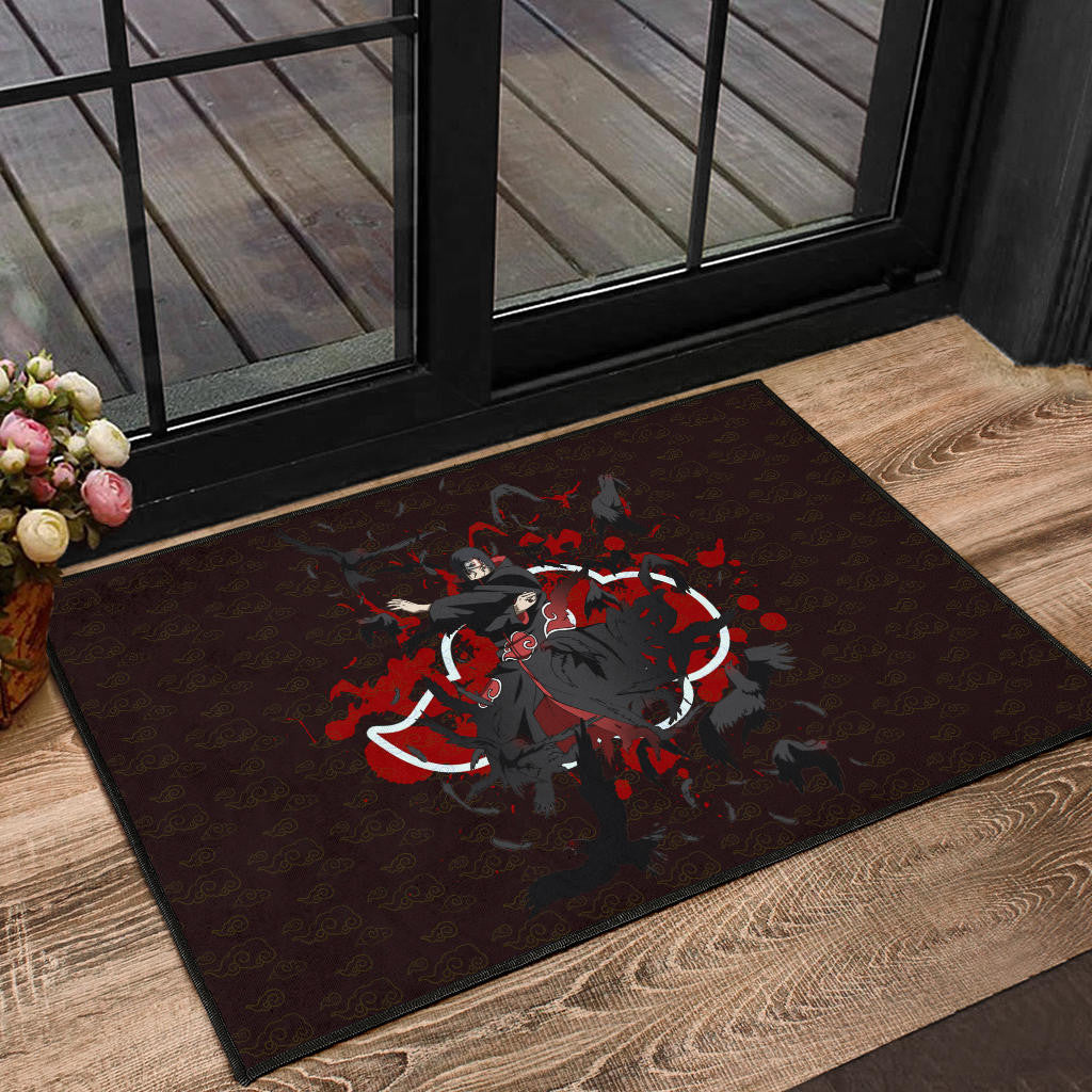 Naruto Anime Itachi Uchiha Power Crow Fading Door Mat Home Decor