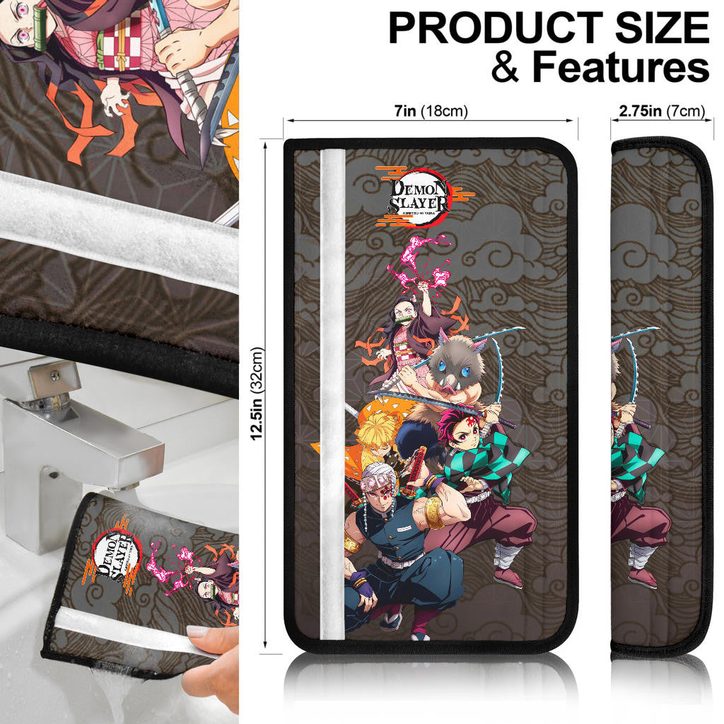 Demon Slayer Anime Kimetsu no Yaiba Poster Black Seat Belt Covers