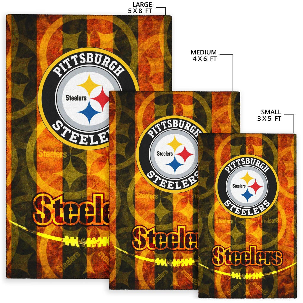Pittsburgh Steelers American Football Team Flaming Steelers Background Area Rug Home Decor