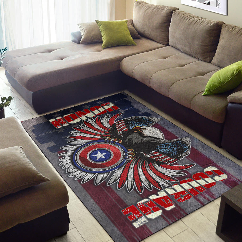 US Independence Day Eagle On US Shield Honor Courage Area Rug Home Decor
