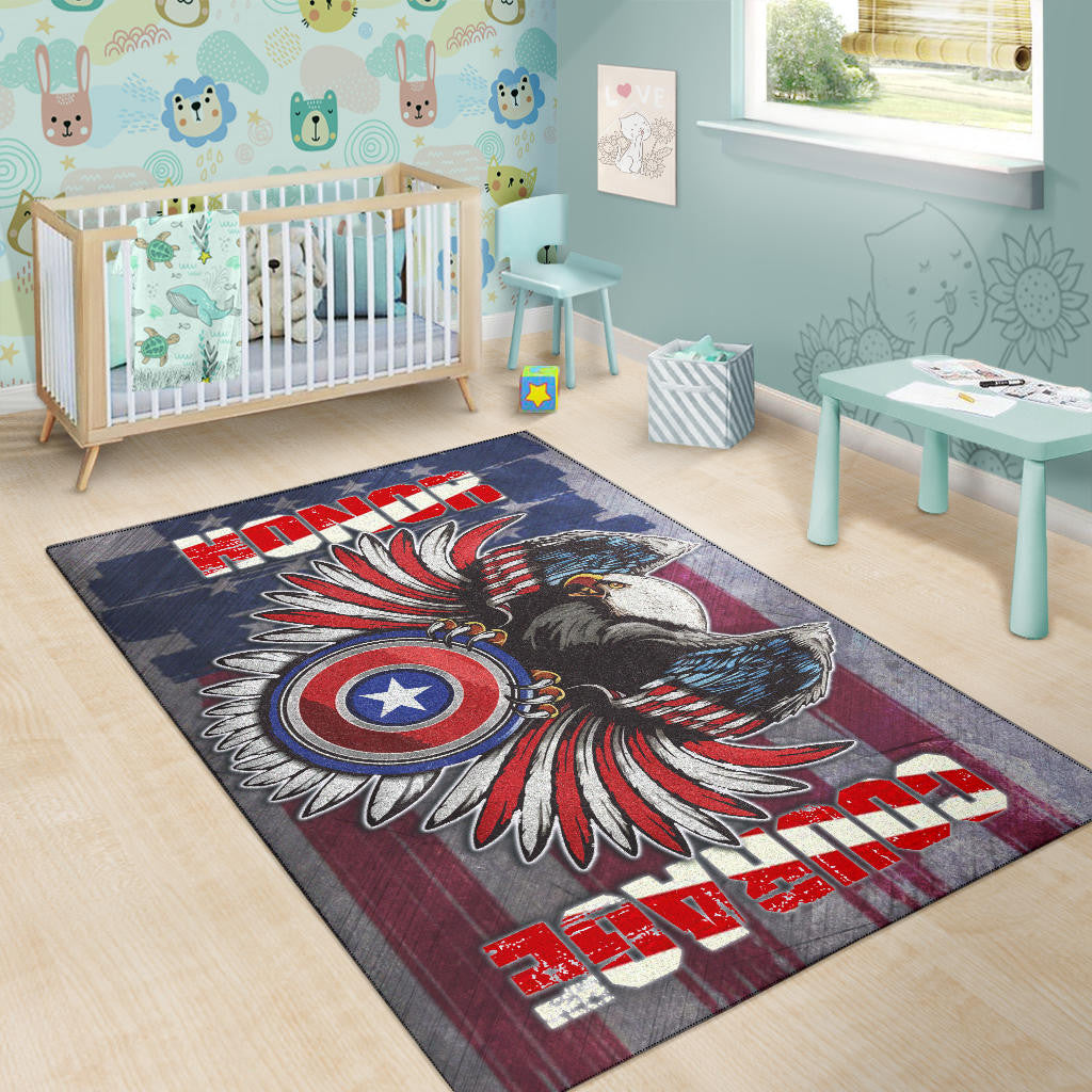 US Independence Day Eagle On US Shield Honor Courage Area Rug Home Decor