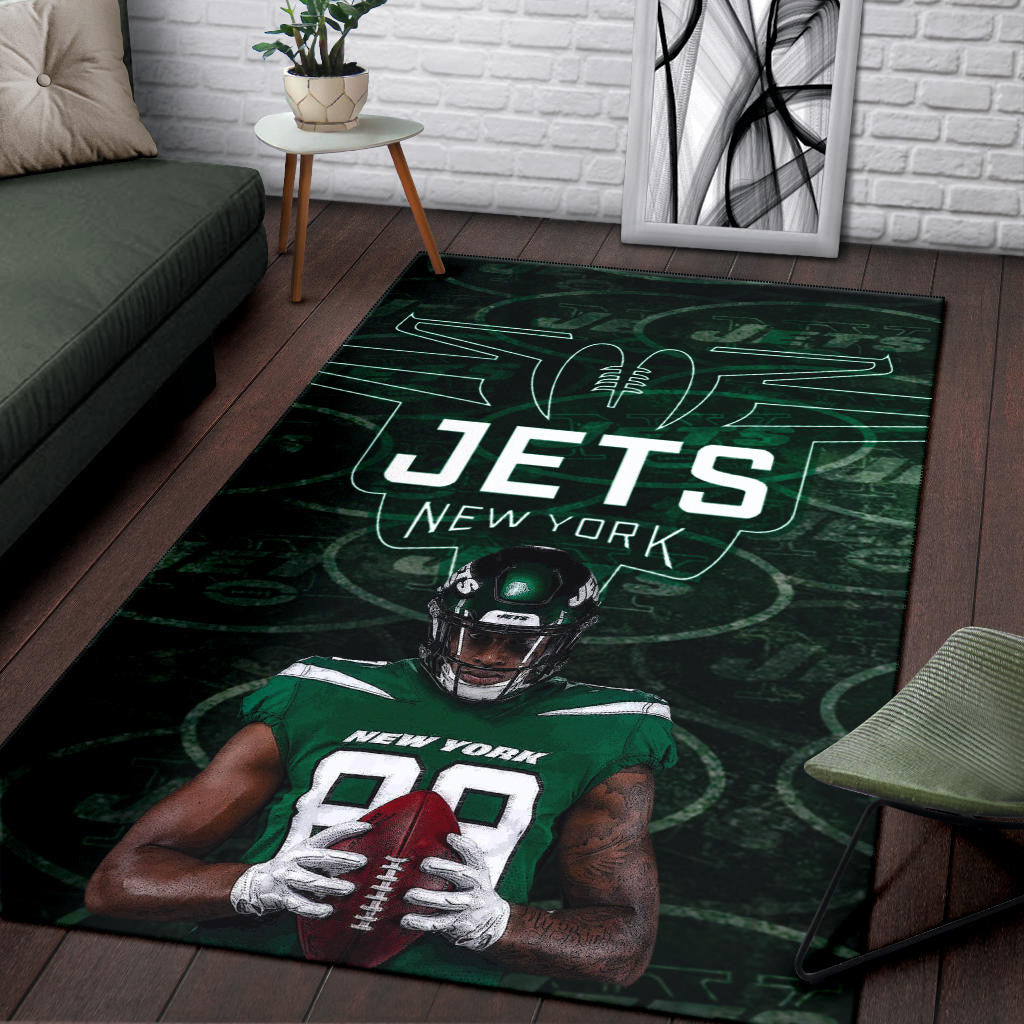 New York American Football Jets Football Cool Player Dark Green Theme Area Rug Home Decor