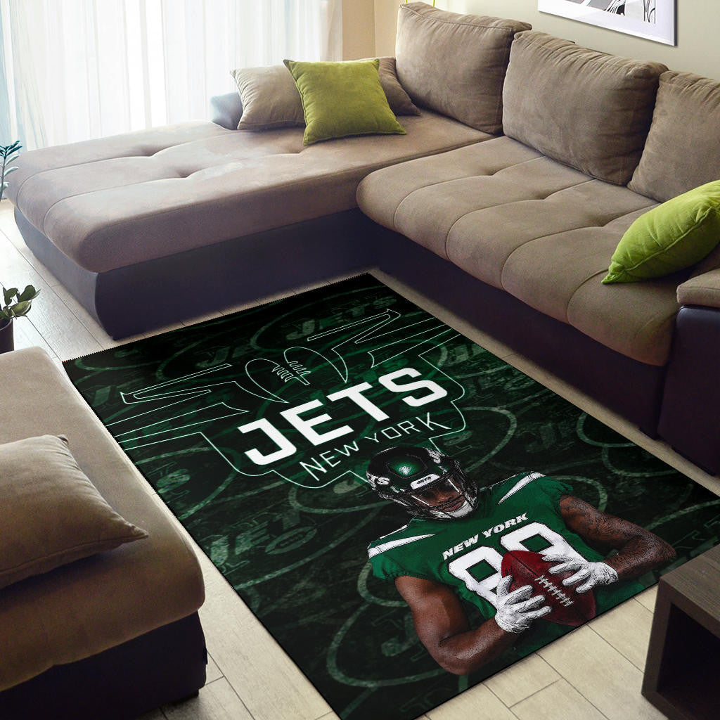 New York American Football Jets Football Cool Player Dark Green Theme Area Rug Home Decor