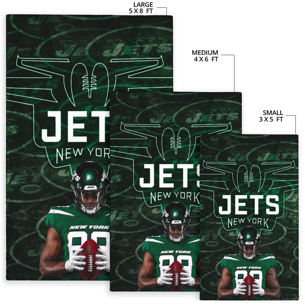 New York American Football Jets Football Cool Player Dark Green Theme Area Rug Home Decor