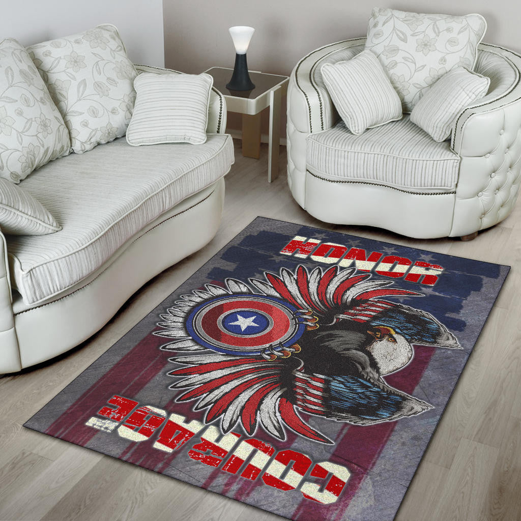 US Independence Day Eagle On US Shield Honor Courage Area Rug Home Decor