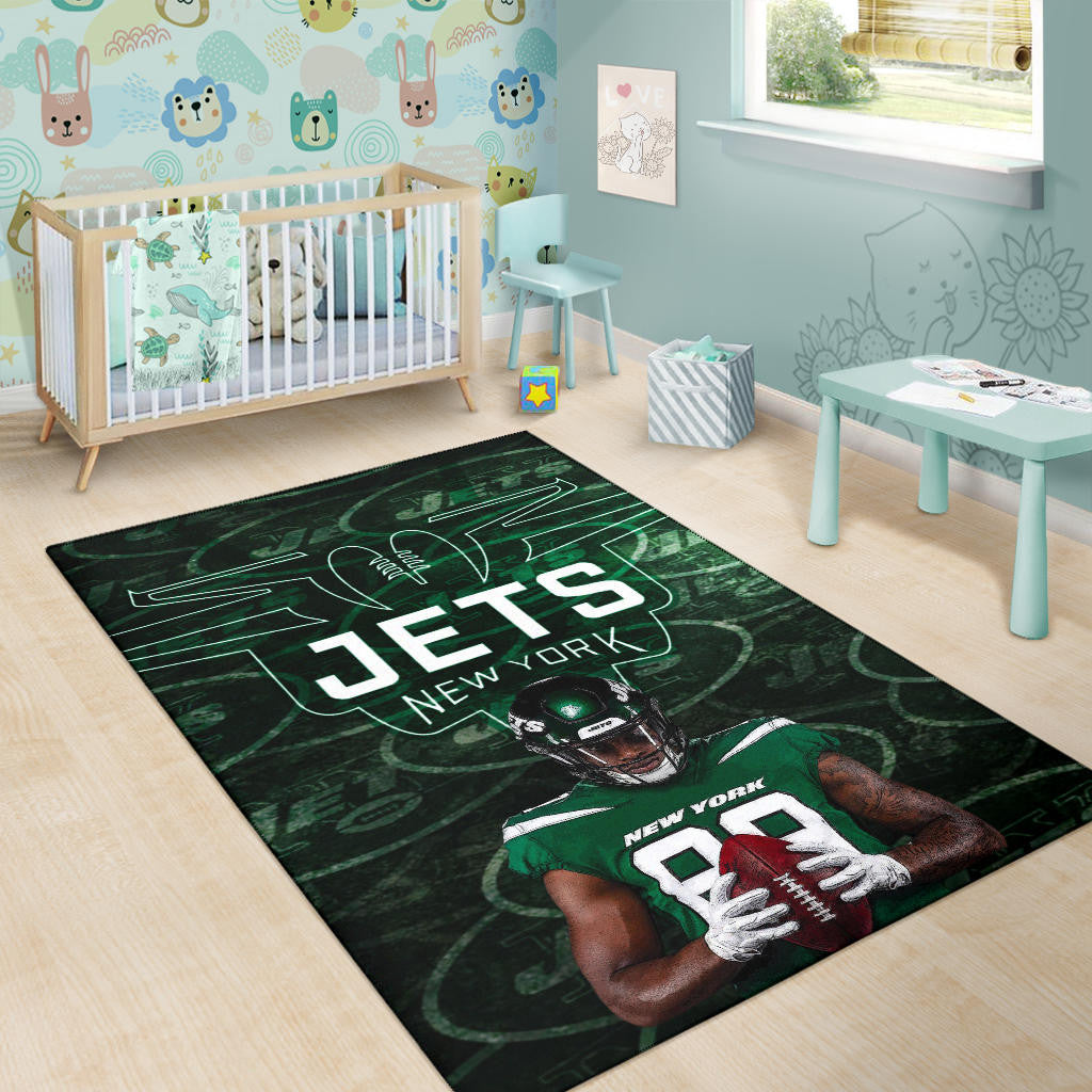 New York American Football Jets Football Cool Player Dark Green Theme Area Rug Home Decor