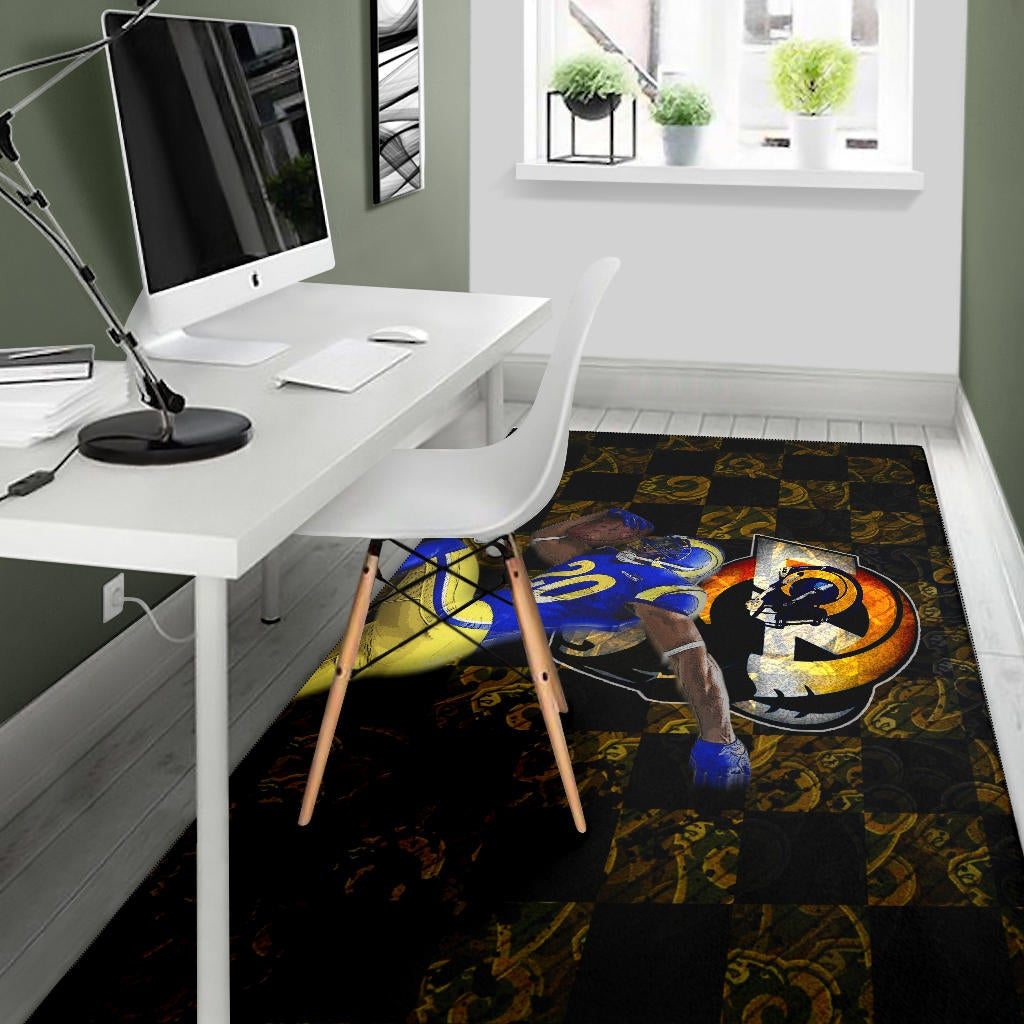 Los Angeles Rams American Football Team Raymond Calais 30 Grab Rugby Ball Running Area Rug Home Decor