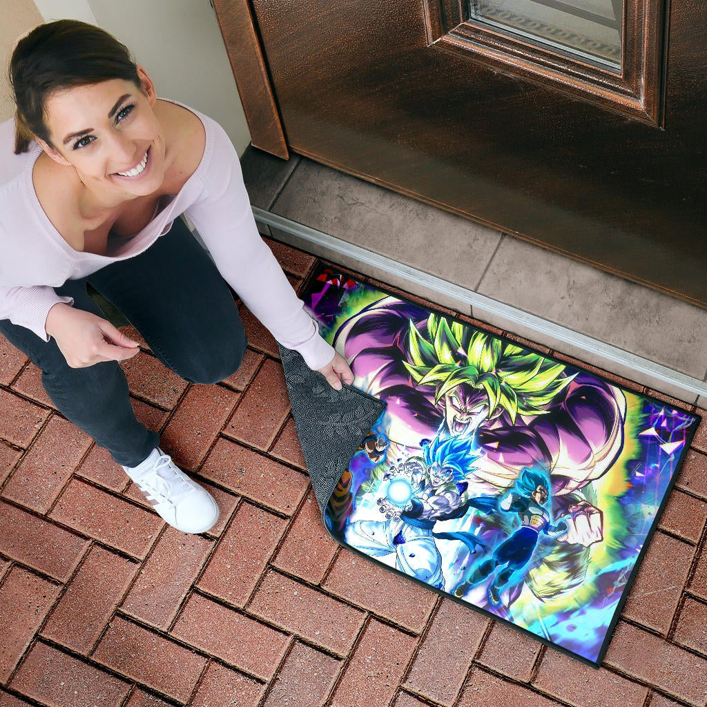 Dragon Ball Anime DB Super Saiyan Broly Goku And Vegeta Power Vapor Door Mat Home Decor