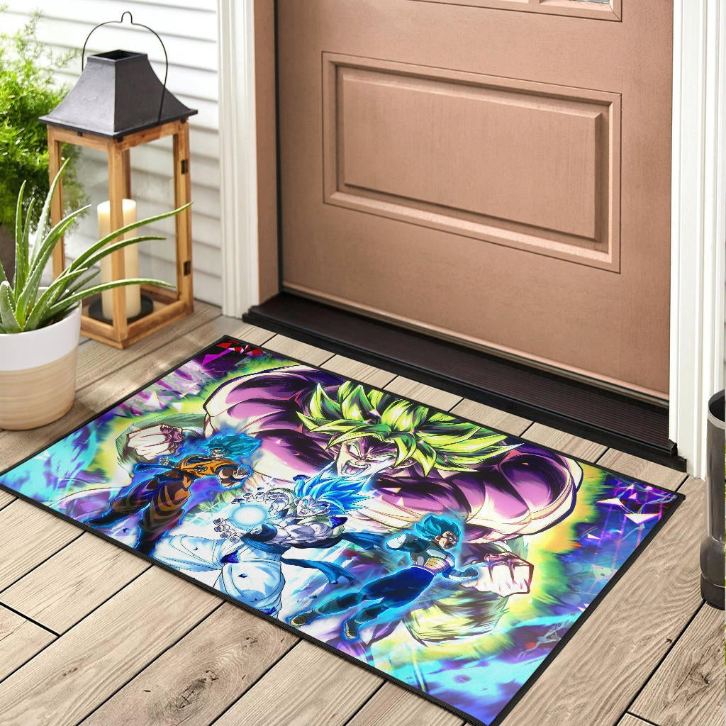 Dragon Ball Anime DB Super Saiyan Broly Goku And Vegeta Power Vapor Door Mat Home Decor