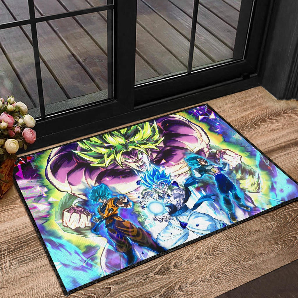 Dragon Ball Anime DB Super Saiyan Broly Goku And Vegeta Power Vapor Door Mat Home Decor