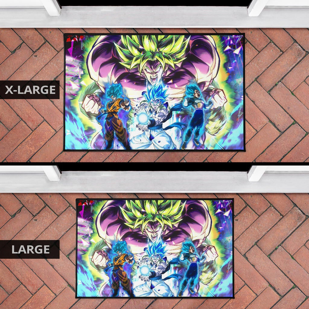 Dragon Ball Anime DB Super Saiyan Broly Goku And Vegeta Power Vapor Door Mat Home Decor