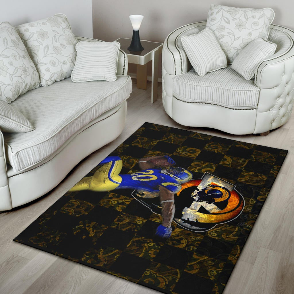 Los Angeles Rams American Football Team Raymond Calais 30 Grab Rugby Ball Running Area Rug Home Decor