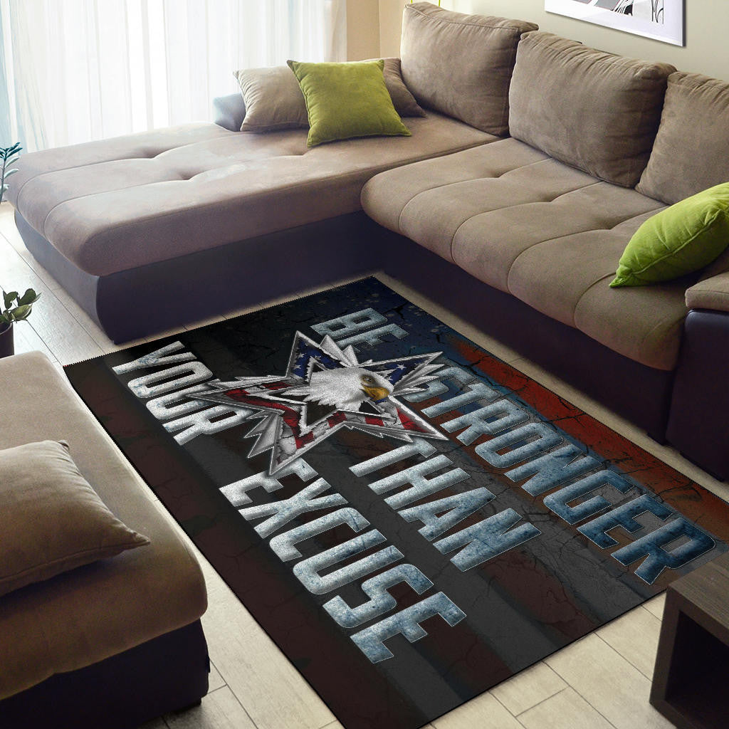 US Independence Day Eagle Emerging From Stars Be Stronger Than Excuse Area Rug Home Decor