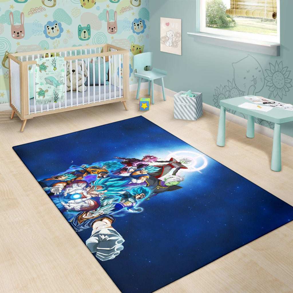 Dragon Ball Anime DB Goku Vs Villains Blue Sky Theme Area Rug Home Decor