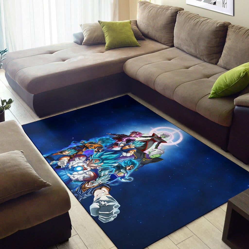 Dragon Ball Anime DB Goku Vs Villains Blue Sky Theme Area Rug Home Decor