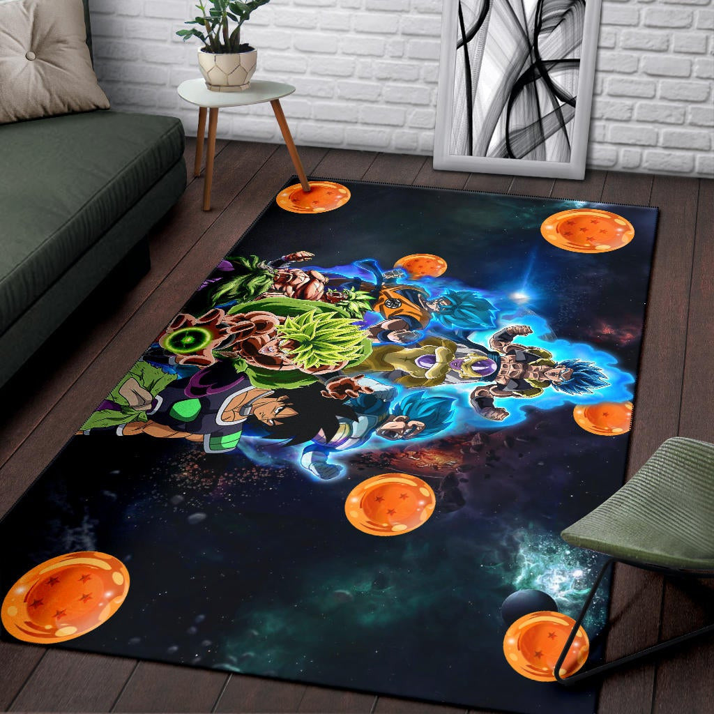 Dragon Ball Anime - DB Super Saiyan Power Blue Vapor Galaxy Area Rug Home Decor