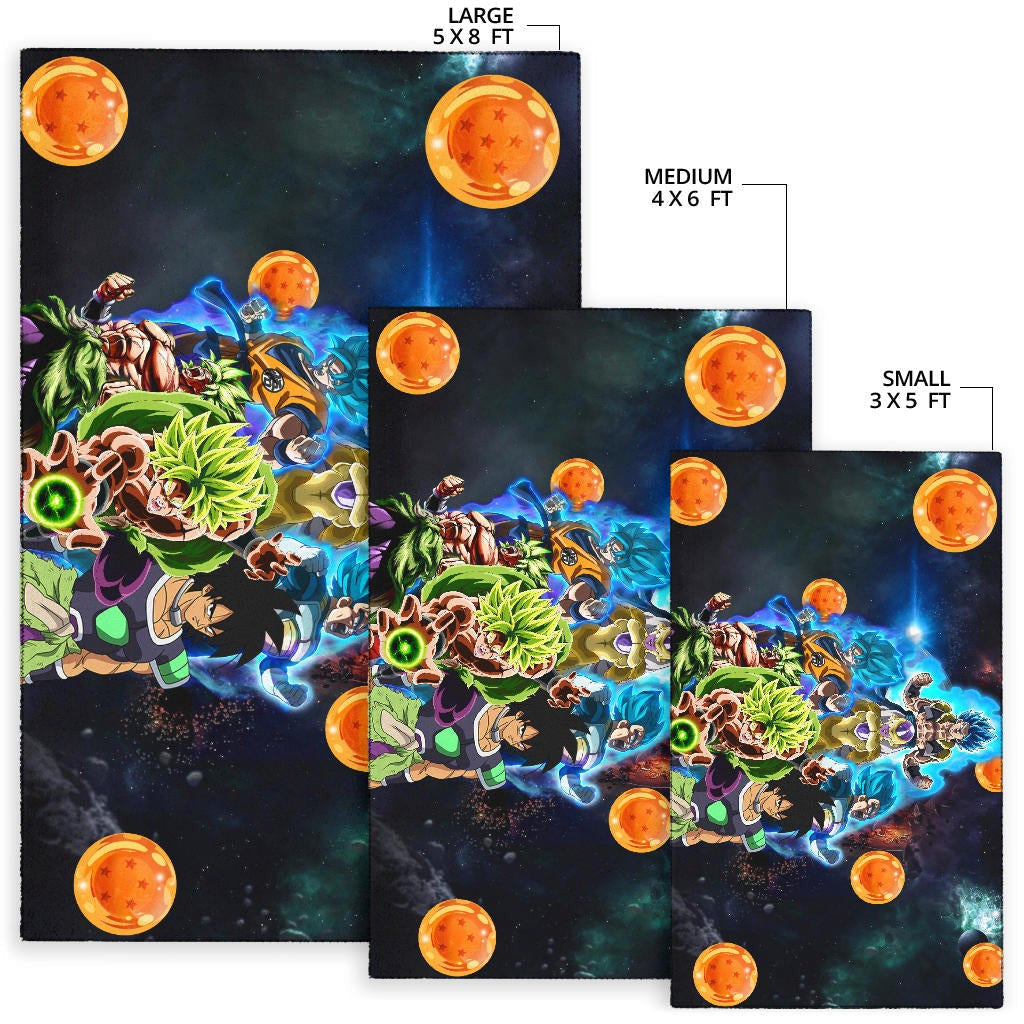 Dragon Ball Anime - DB Super Saiyan Power Blue Vapor Galaxy Area Rug Home Decor