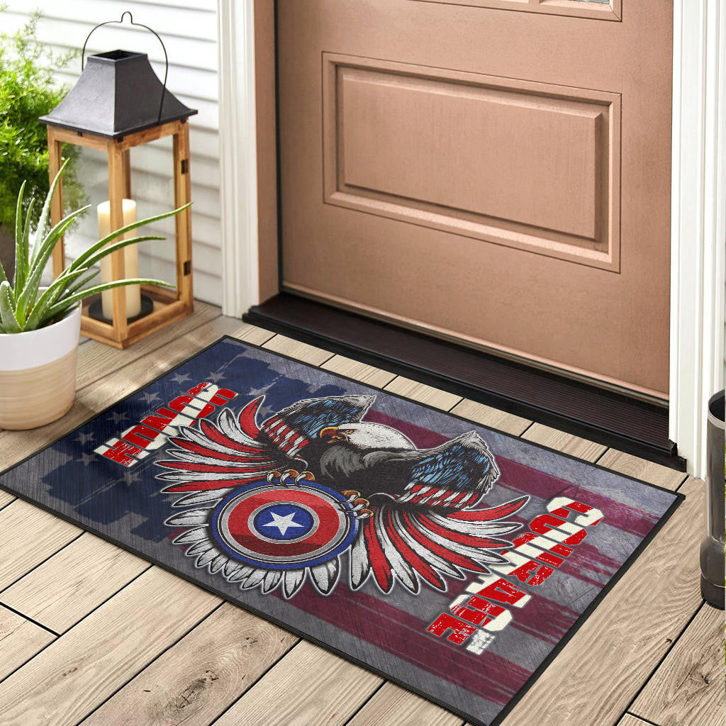 US Independence Day Eagle On US Shield Honor Courage Door Mat Home Decor
