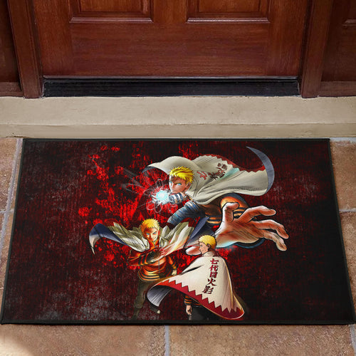 Naruto Anime Naruto Hokage Sharingan Red And Black Theme Door Mat Home Decor