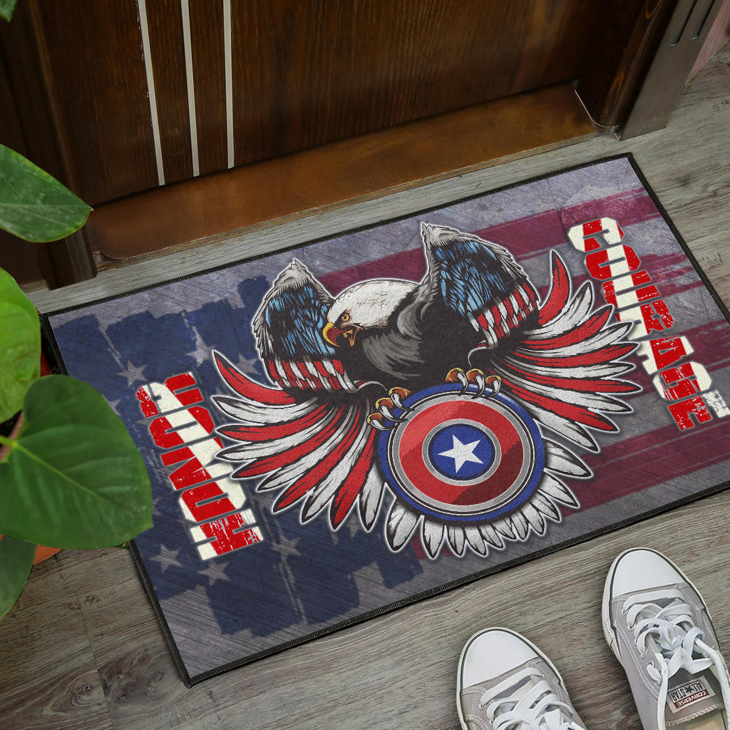 US Independence Day Eagle On US Shield Honor Courage Door Mat Home Decor