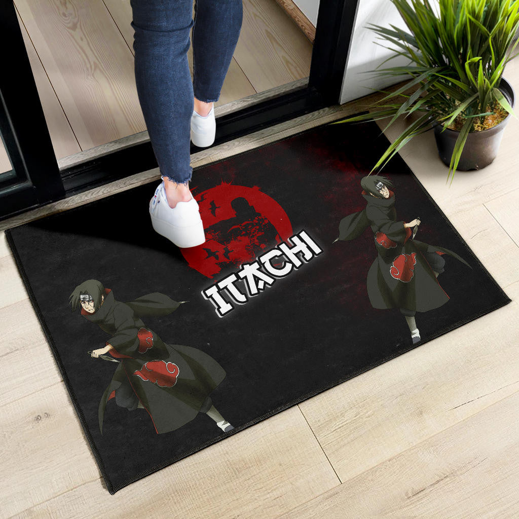 Naruto Anime Itachi Uchiha Crow Fading Silhouette Door Mat Home Decor