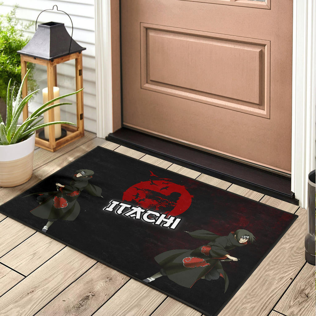 Naruto Anime Itachi Uchiha Crow Fading Silhouette Door Mat Home Decor