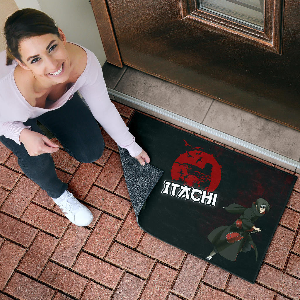 Naruto Anime Itachi Uchiha Crow Fading Silhouette Door Mat Home Decor