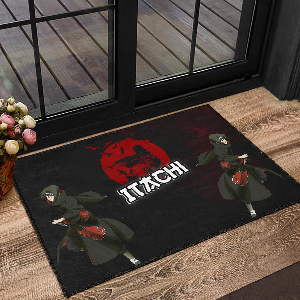 Naruto Anime Itachi Uchiha Crow Fading Silhouette Door Mat Home Decor