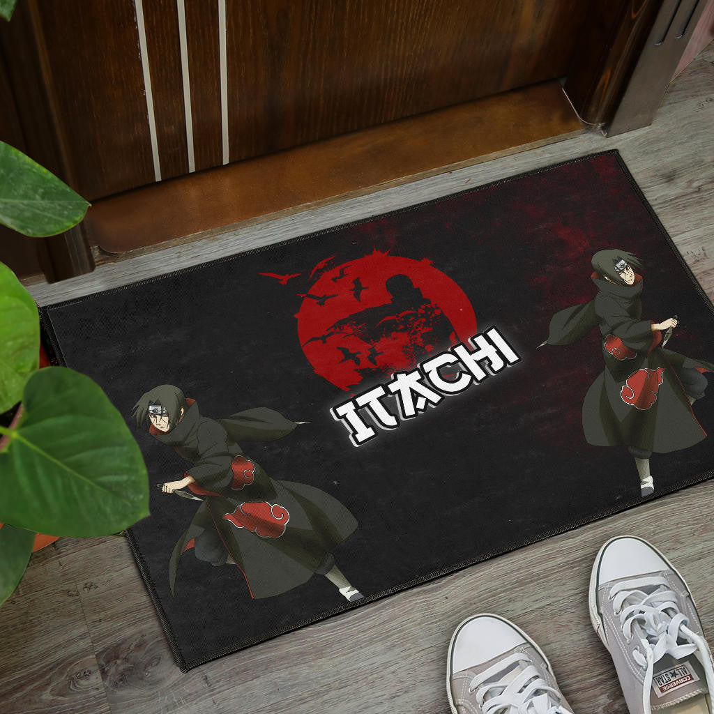 Naruto Anime Itachi Uchiha Crow Fading Silhouette Door Mat Home Decor