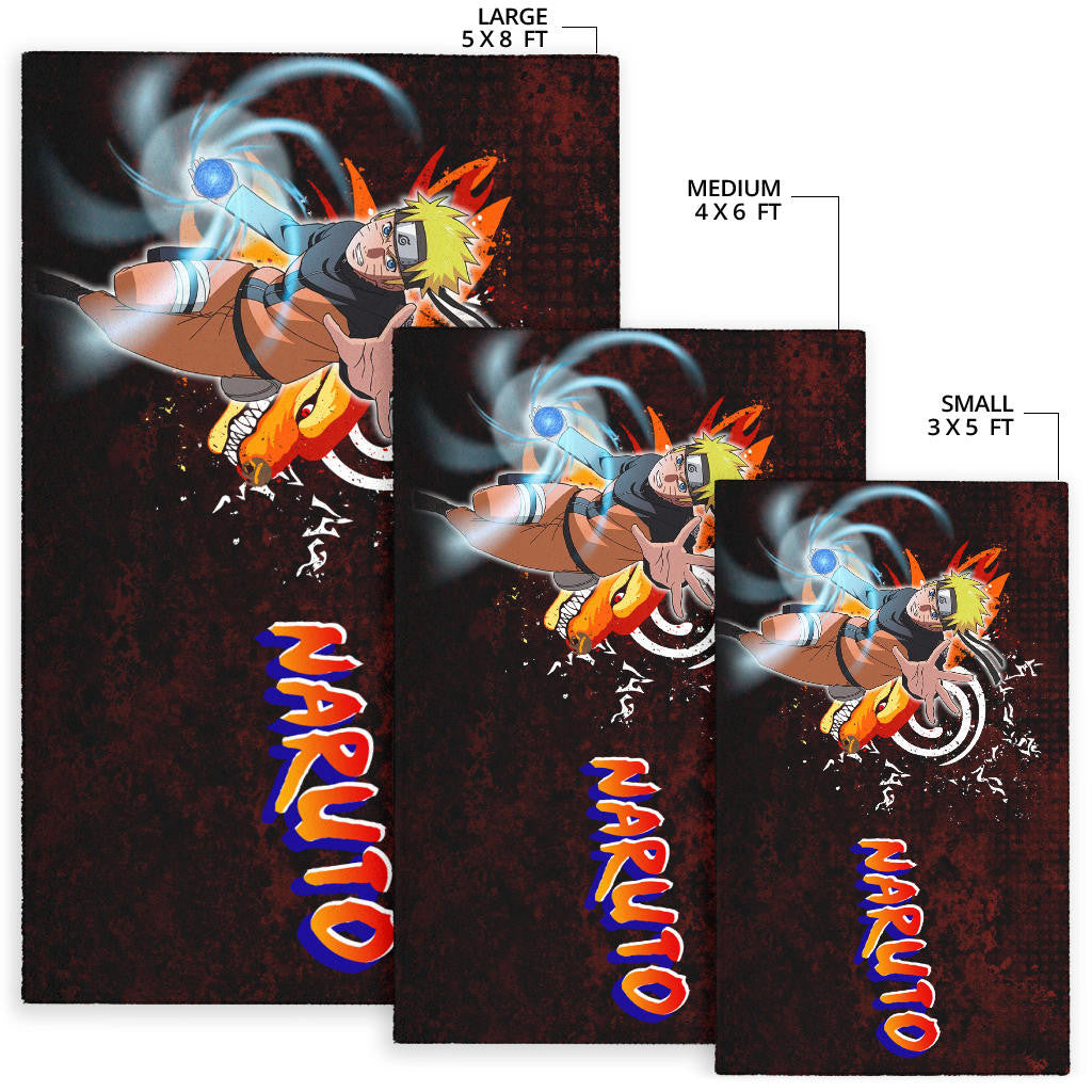 Naruto Anime Sharingan With Kurama Eight Trigrams Seal Area Rug Home Decor