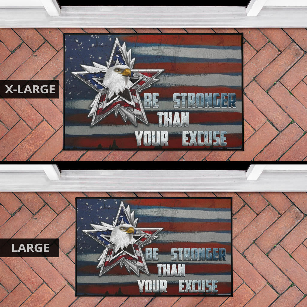 US Independence Day Eagle Emerging From Stars Be Stronger Than Excuse Door Mat Home Decor